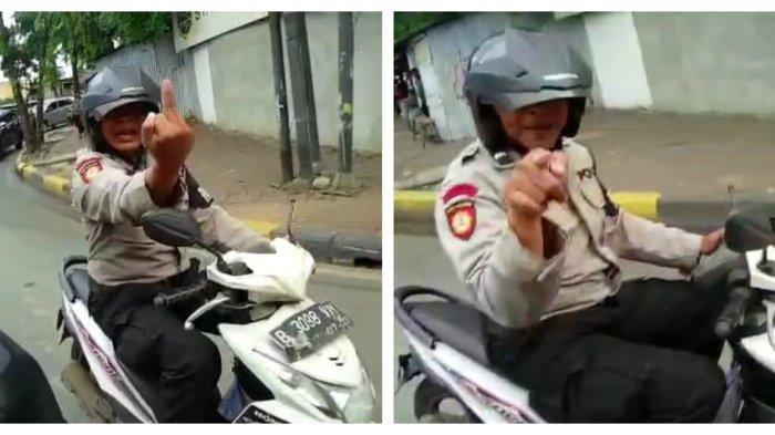 VIRAL Oknum Polisi Acungkan Jari Tengah ke Pengawal Ambulans, Marah Karena Diklakson dan Disalip