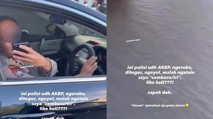 POLISI MEROKOK - Tangkapan layar polisi di Banjarmasin berpangkat AKBP yang tepergok menyetir sambil merokok dan tak pakai sabuk pengamanan.