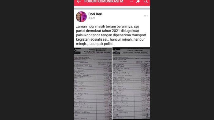 Beredar Postingan Partai Demokrat Pakpak Bharat Palsukan Nama Warga Ikut Pelatihan