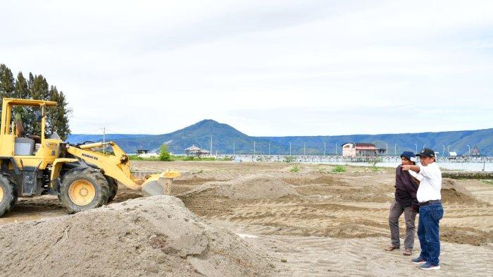 Pengerjaan Venue Voli Pasir untuk PON di Samosir Capai 70 Persen