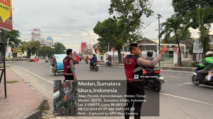 Samapta Polda Sumut Siaga di Kantor KPU dan Bawaslu Sumut