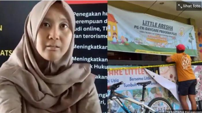 PENGANIAYAAN DI DAYCARE JOGJA - Wali murid Khairunisa (KIRI). Daycare Jogja (KANAN). Tindakan Keji Pengasuh Daycare Jogja, Bayi Dibedong Diikat ke Jendela