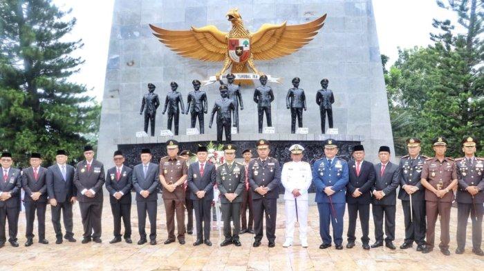 Peringatan Hari Kesaktian Pancasila Tahun 2024 di Tugu Letda Sujono, Kecamatan bandar Huluan, Kabupaten Simalungun, Selasa (1/10/2024)