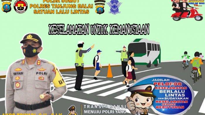 Agar Nyaman Bersepeda Motor Polres Tanjungbalai Penyuluhan Tertib Lalin dan Penggunaan Helm SNI