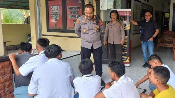 Polsek Malalayang Manado Amankan Belasan Pelajar yang Asik Pesta Miras dan Isap Lem Kaleng di Pantai