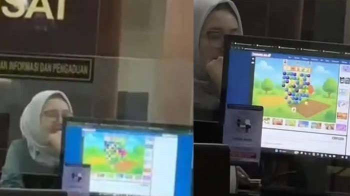 Petugas PN Jakarta Pusat Viral Main Game di Komputer Pelayanan, Lupa Ada Tampilan di Loket?