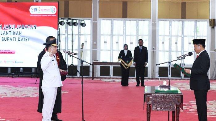 Permintaan Hassanudi saat Melantik Pj Bupati Dairi: Sinergi Harus Tetap Dijaga