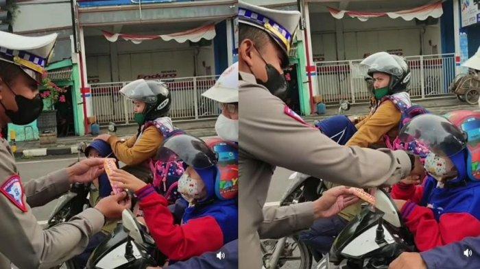Viral Polisi Datangi Pengendara yang Berhenti lalu Beri Coklat pada Si Bocah, Ternyata Ini Sebabnya
