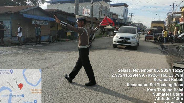 Tekan Kecelakaan dan Pelanggaran Lalu Lintas, Sat Lantas Polres Tanjungbalai Laksanakan Patroli Sore