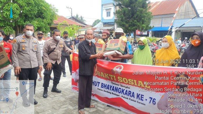 Polsek Pantai Cermin Gelar Bakti Sosial, Kapolsek Sampaikan Hal Berikut