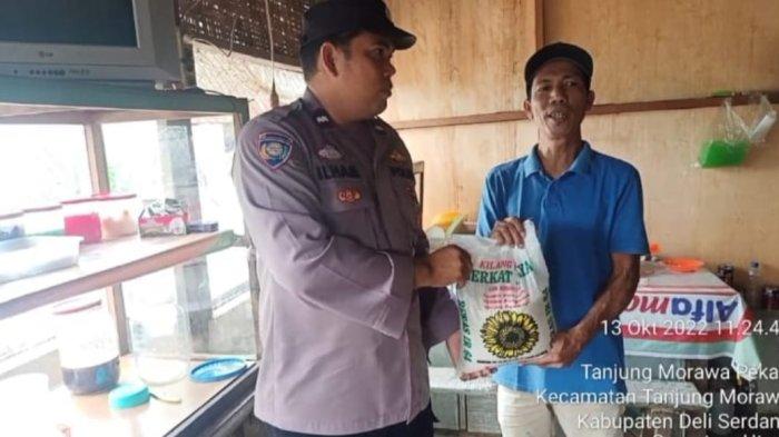 Ringankan Beban Masyarakat Pascakenaikan BBM, Polsek Tanjungmorawa Bagikan Bansos
