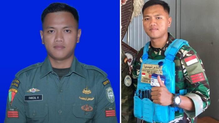 Prajurit TNI Praka Farizal Rhomadhon gugur di Lebanon Selatan, Senin (30/3/2026) dini hari WIB. Praka Farizal dari Yonif 113/Jaya Sakti, Kodam Iskandar Muda.