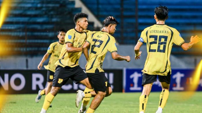 SELEBRASI - Pemain PSDS Deli Serdang selebrasi usai cetak gol ke gawang Nusantara Lampung FC di Liga Nusantara 2025-2026.