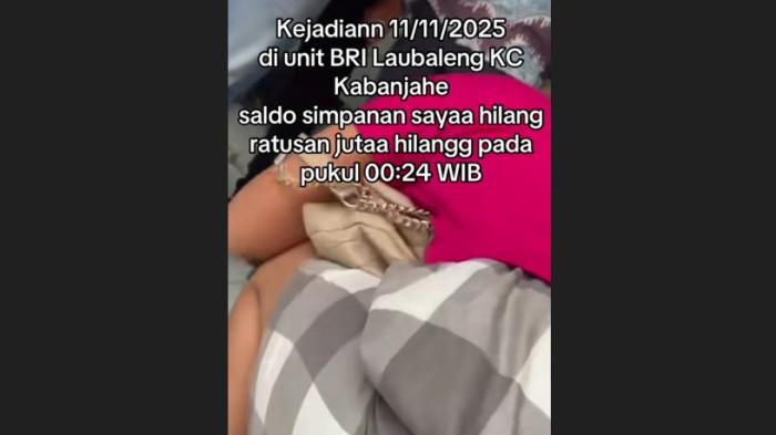 SALDO BANK LENYAP - Rekaman video seorang nasabah bank BRI yang histeris karena saldonya ratusan juta telah lenyap secara tiba-tiba, Selasa (11/11/2025). Dalam video yang telah viral itu, nasabah tersebut merupakan nasabah dari bank BRI KCP Laubaleng, Kabupaten Karo. (TRIBUN MEDAN/screenshot akun Tiktok @ownerribunacollection)