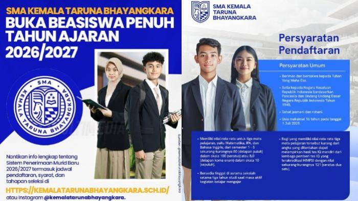 SMA Kemala Taruna Bhayangkara Buka Penerimaan Calon Siswa Baru, Cek Apa Saja Syaratnya