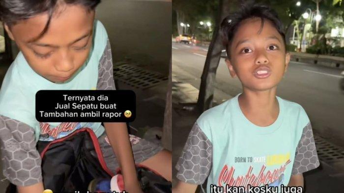 SOSOK Adrian, Bocah SD Viral Jualan Sepatu Sampai Malam, Harus Bayar Kontrakan Rp750 Ribu Per Bulan