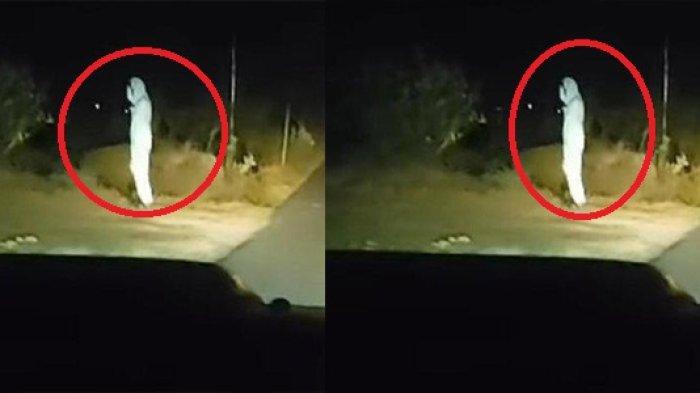SOSOK Pocong Berdiri Sendirian di Pinggir Jalan Jateng Viral, Kabur ke Sawah Saat Didekati