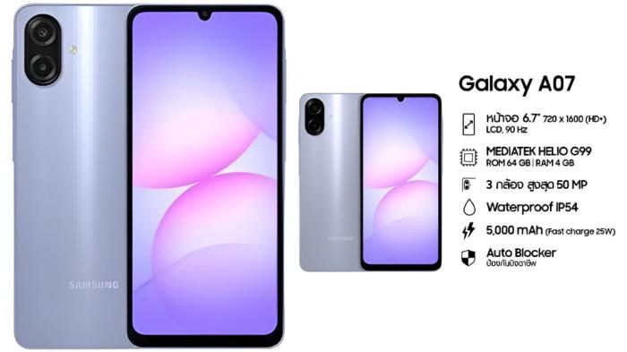PRODUK SAMSUNG- Samsung Galaxy A07 5G dan Samsung Galaxy A07 4G adalah dua varian yang hampir sama. Keduanya berbeda di baterai dan kameranya.