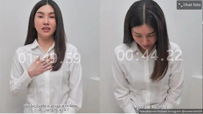 SARWENDAH MINTA MAAF - Unggahan permintaan maaf Sarwendah di Instagram. Ia minta maaf ke semua pihak yang terdampak setelah viralnya video di media sosial.