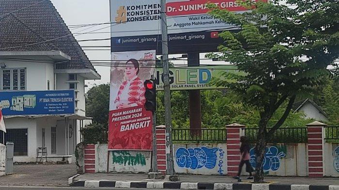 Puan Maharani Presiden 2024, Baliho Besar yang Tak Berizin di Kota Medan, di Tembung Dirobek-robek