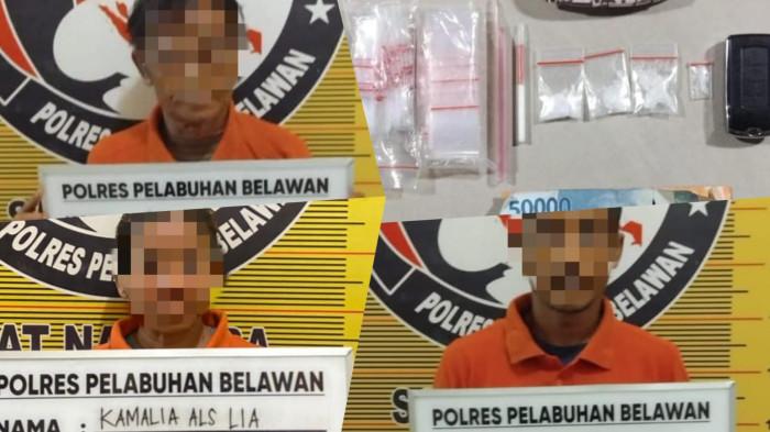 Bongkar Jaringan Sabu di Komplek Uka, Sat Narkoba Polres Pelabuhan Belawan Tangkap 3 Pelaku