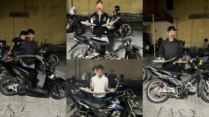 Timsus Dayok Polres Pematangsiantar Tindak Sembilan Sepeda Motor Berknalpot Brong
