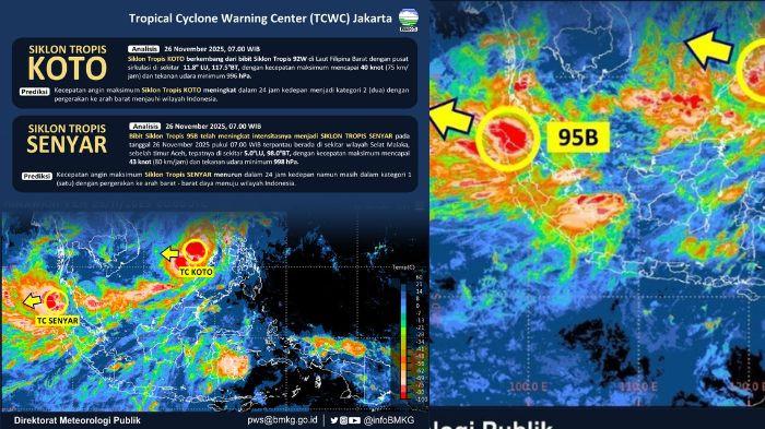 SIKLON SENYAR- BMKG Wilayah I Medan menyebut bahwa sejumlah wilayah di Sumatera Utara saat ini sedang terdampak Siklon Senyar. Sejumlah kawasan berpotensi dilanda hujan lebat.