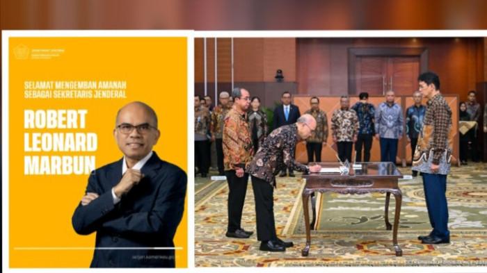Sosok, profil, dan biodata Robert Leonard Marbun, yang baru saja dilantik sebagai Sekretaris Jenderal (Sekjen) Kemenkeu pada Jumat (27/3/2026), oleh Menteri Keuangan (Menkeu) Purbaya Yudhi Sadewa.