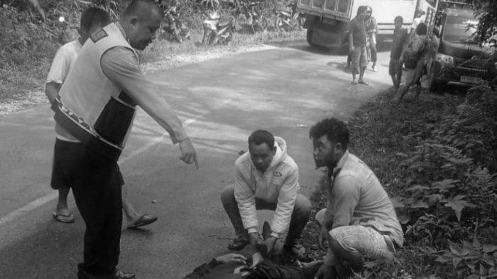 LAKA MAUT Truk vs Sepeda Motor di Taput, 1 Orang DInyatakan Tewas di TKP