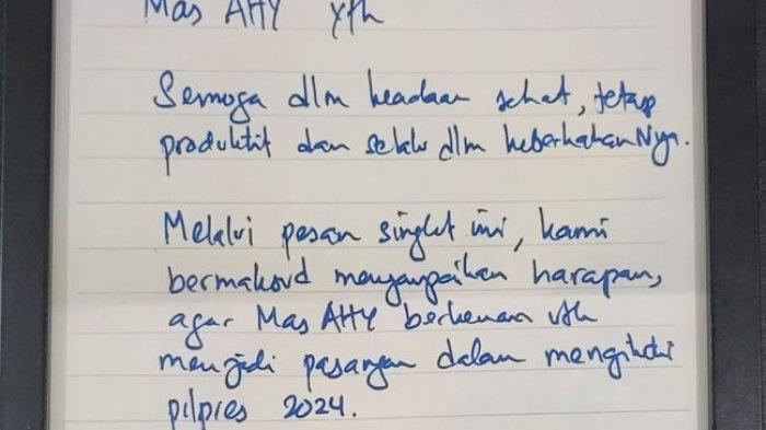 Terkuak Isi Pesan Tertulis Anies Baswedan Pinang AHY Jadi Cawapres, Kini Malah Ditusuk dari Belakang
