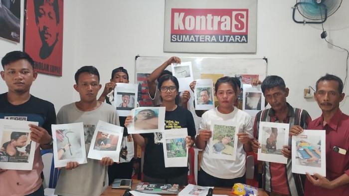 KASUS KEKERASAN - Tim Advokasi Rakyat Melawan Impunitas saat menggelar konferensi pers di Medan, Selasa (24/6/2026). Advokasi Rakyat Melawan Impunitas mengungkap telah ada 6 laporan dengan 16 kasus kekerasan yang terjadi sepanjang tahun 2025 hingga tragedi yang menewaskan Luis David Hutabarat di lahan  PT Agrinas Palma Nusantara (APN) baru mengelola kebun sawit di Kabupaten Labuhanbatu Utara.