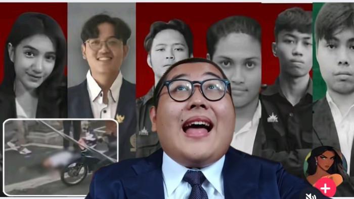 6 PEMBULLY TIMOTHY - Timothy Anugerah Saputra mahasiswa semester VII Jurusan Sosiologi FISIP Unud, tewas setelah jatuh dari lantai 4 Gedung FISIP pada Rabu (15/10/2025) pagi. Korban sempat dilarikan ke RSUP Prof. dr. I.G.N.G Ngoerah dalam keadaan sadar, namun meninggal dunia pada pukul 13.03 WITA akibat pendarahan organ dalam.