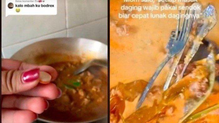 VIRAL Cara tak Biasa Emak-emak Masak Daging Biar Empuk, Pakai Paracetamol hingga Sendok Garpu