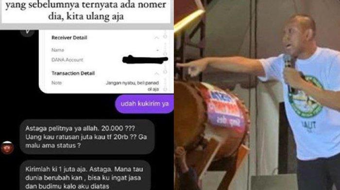 VIRAL Curhatan Oki Rengga Dimintai Rp1 Juta oleh Pria Misterius, Dikirim Rp20 Ribu Ancam Bawa Pisau