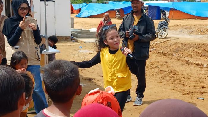 Zhang Mei Mei Relawan Cilik Medan Hadirkan Dongeng dan Senyum untuk Anak Korban Banjir Aceh Tamiang