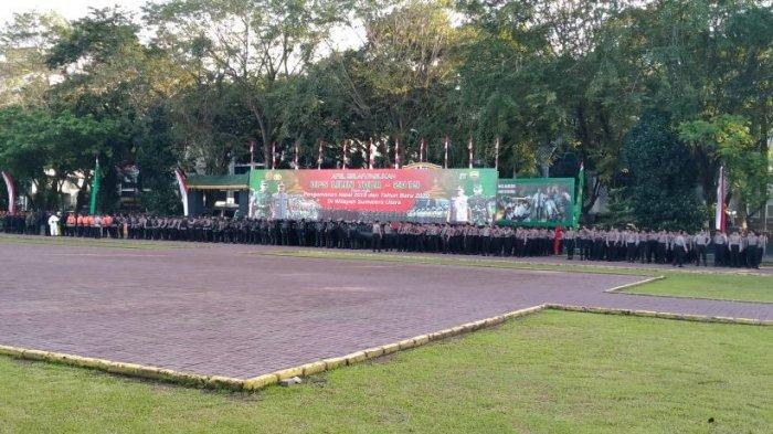 Apel gabungan TNI-Polri di Lapangan Benteng Medan, Kamis (19/12/2019).