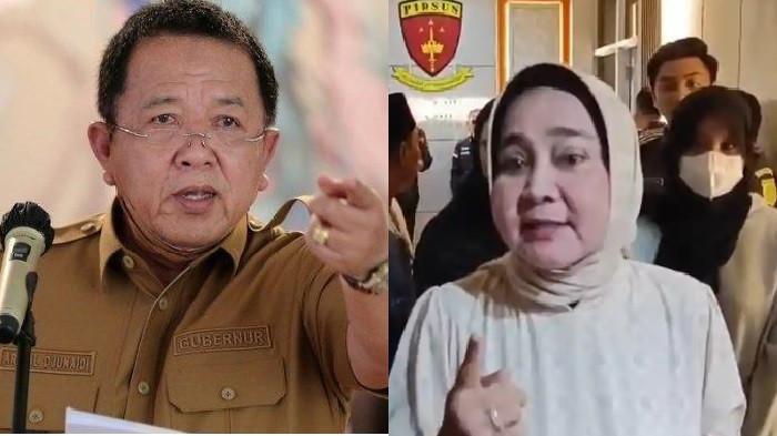 TERSANGKA KORUPSI - (kiri) Detik-detik Arinal Djunaidi Eks Gubernur Lampung yang kini menjadi tersangka korupsi. Istri Arinal, Riana Sari, tegas membantah suaminya melakukan korupsi.