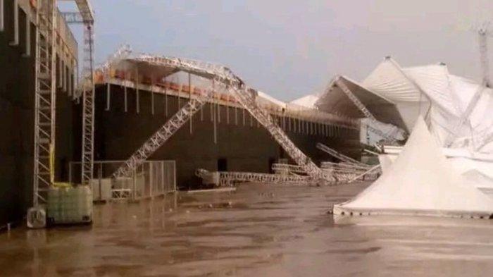 Jelang Gelaran Ajang Formula E Jakarta, Atap Tribun Penonton Ambruk, Begini Penjelasan Panitia