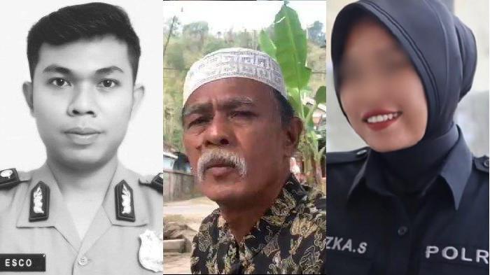 PENEMUAN MAYAT BRIGADIR ESCO - (Kanan) H Saihun, mertua dari alamarhum Brigadir Esco Faska Rely. Saihun bercerita awal mula menemukan menantunya tewas dengan kondisi terikat tali. Kini Briptu Rizka yang merupakan anaknya sekaligus istri Brigadir Esco jadi tersangka.