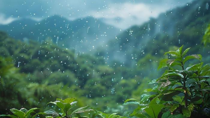 HUJAN RINGAN- Ilustrasi hujan ringan yang rintiknya memercik di kaca jendela rumah.