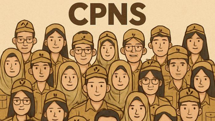 CPNS- Ilustrasi CPNS menggunakan seragam lengkap. Ilustrasi ini dibuat menggunakan aplikasi kecerdasan buatan atau AI, Jumat (25/7/2025).