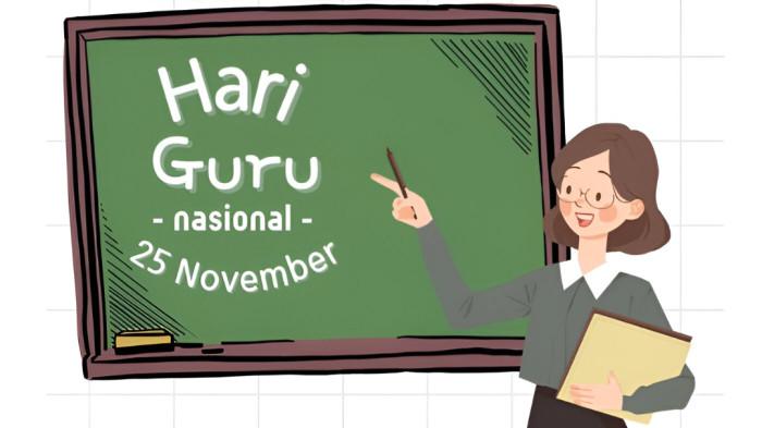 HARI GURU- Ilustrasi poster Hari Guru yang diperingati tiap tanggal 25 November 2025.