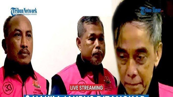 HAKIM TERIMA SUAP - Kejaksaan Agung (Kejagung) menetapkan tiga hakim pemberi vonis lepas kasus korupsi persetujuan eskpor minyak mentah kelapa sawit (CPO) 2021-2022 sebagai tersangka penerima suap. Tiga hakim tersebut adalah Djuyamto (DJU), Agam Syarif Baharuddin (ASB), dan Ali Muhtarom (AM).