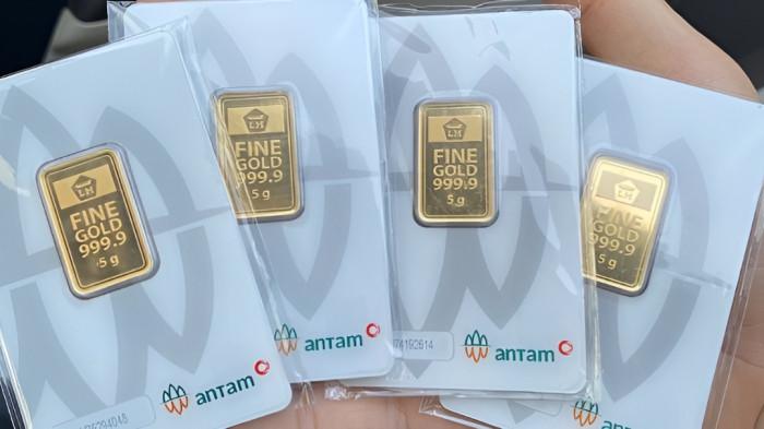 ANJLOK LAGI- Hari ini, 22 April 2026 harga emas Antam anjlok Rp 50.000 per gram.