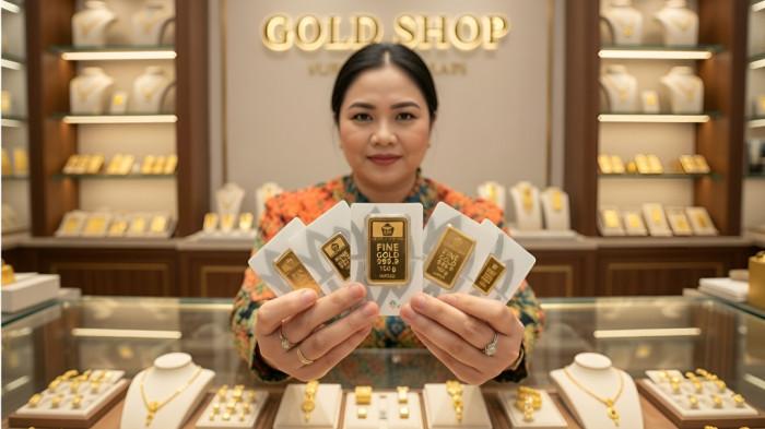 TURUN HARGA- Hari ini, 3 Maret 2026 harga emas Antam turun Rp 13.000 per gram. Padahal sehari sebelumnya sempat naik Rp 50.000 per gram.