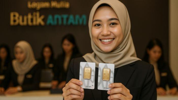 EMAS ANTAM- Harga emas Antam Logam Mulia 8 Agustus 2025 di Medan mulai merangkak naik jelang akhir pekan. Saat ini harga emas Antam Medan berada pada level Rp 1,963,898 per gram.