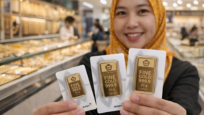 NAIK LAGI- Menutup akhir pekan, harga emas Antam hari ini 28 Februari 2026 naik lagi. Kini naik Rp 40.000 per gram.