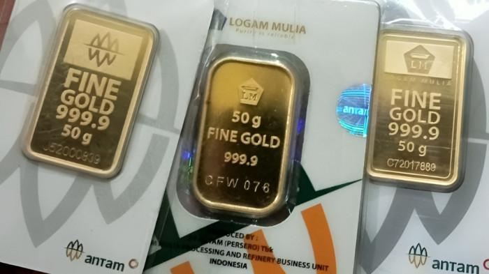 ANJLOK LAGI- Harga emas Antam 29 Mei 2026 naik tipis Rp 20.000 per gram.