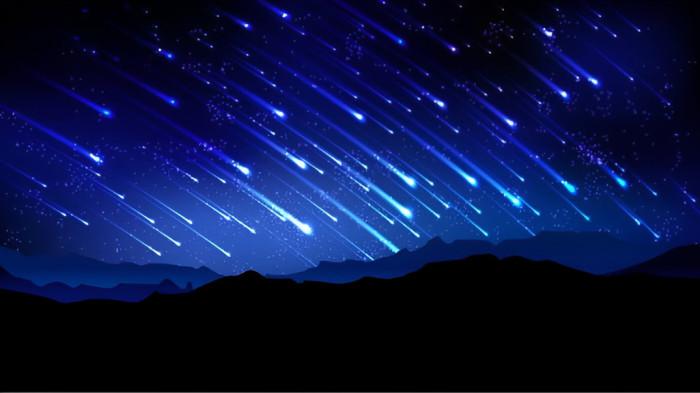 HUJAN METEOR- Ilustrasi hujan meteor yang merupakan fenomena langit.