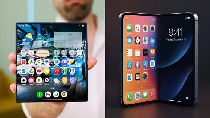 BERSAING- iPhone Fold kabarnya bakal bersaing dengan Samsung Galaxy Z Fold 8 yang dirumorkan rilis tahun ini.